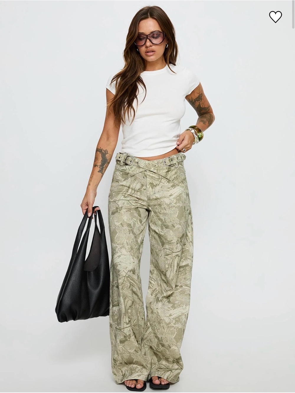 Princess Polly | Mckinley Mid Rise Wide Leg Jeans Camouflage